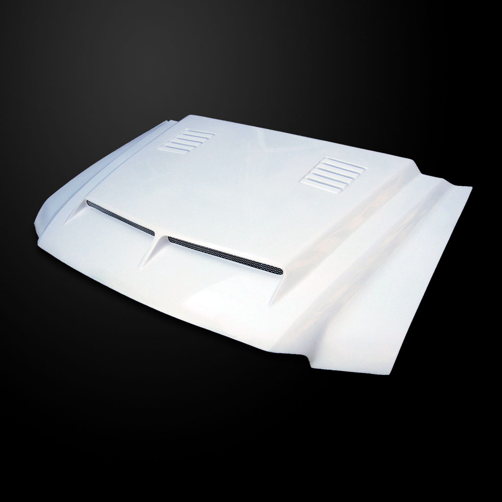 Image 4 - Type-E Dual-Functional Ram Air Fiberglass Hood for 2000-2006 Ford Excursion by Amerihood - FEXC00AHTEFHW
