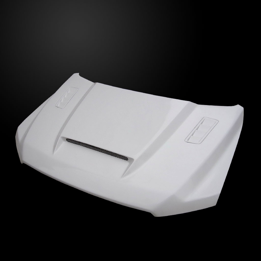 Image 1 - SSK Dual-Functional Ram Air Fiberglass Hood for 2015-2020 Ford F-150 by Amerihood - F1515AHSSKFHW