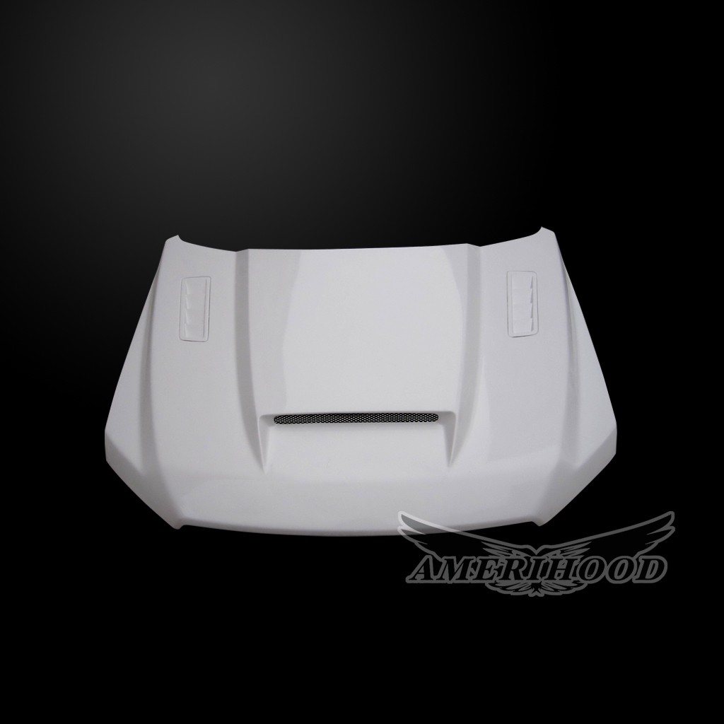 Image 3 - SSK Dual-Functional Ram Air Fiberglass Hood for 2015-2020 Ford F-150 by Amerihood - F1515AHSSKFHW