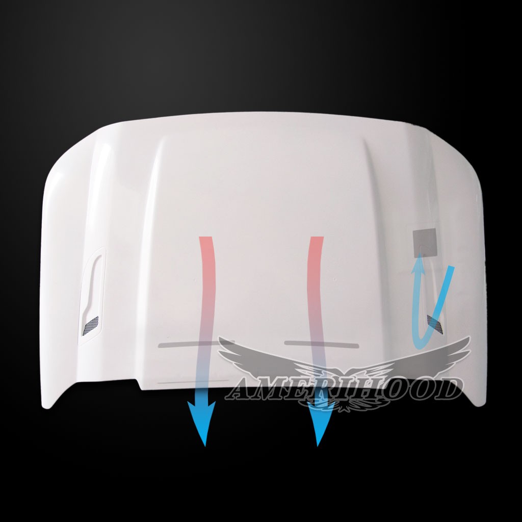 Image 7 - 3" Cowl Dual-Functional Ram Air Fiberglass Hood for 2011-2016 Ford F-250 Super Duty by Amerihood - F2511AHCWLFHW