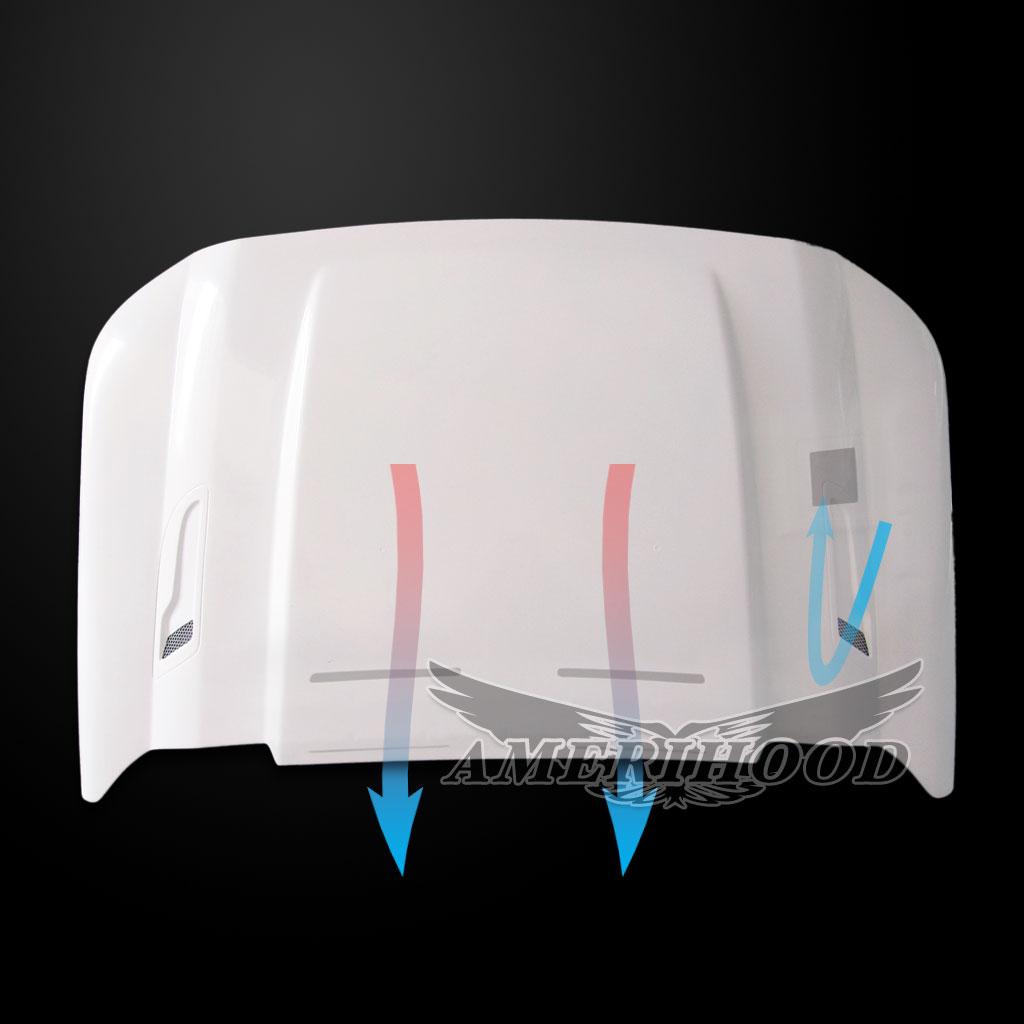 Image 6 - 3" Cowl Fiberglass Dual-Functional Ram Air Hood for 2011-2016 Ford F-450 Super Duty by Amerihood - F4511AHCWLFHW