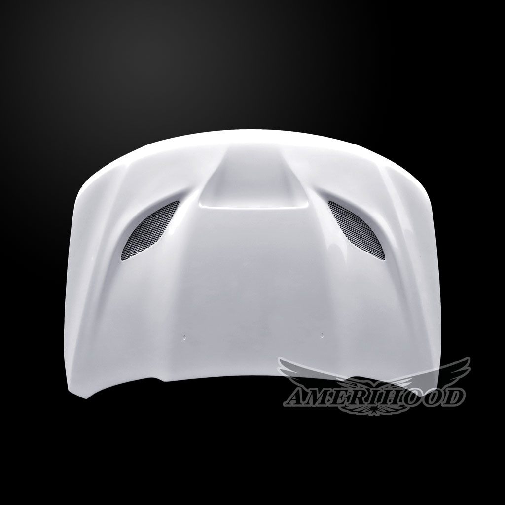 Image 2 - HellCat Style Fiberglass Dual-Functional Ram Air Hood for 2011-2021 Jeep Grand Cherokee by Amerihood - JGC11AHCATFHW