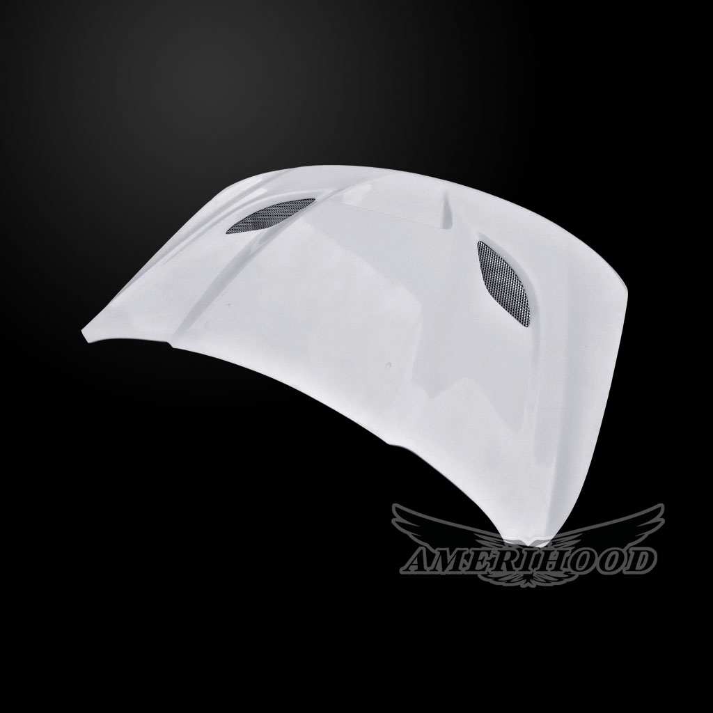 Image 4 - HellCat Style Fiberglass Dual-Functional Ram Air Hood for 2011-2021 Jeep Grand Cherokee by Amerihood - JGC11AHCATFHW