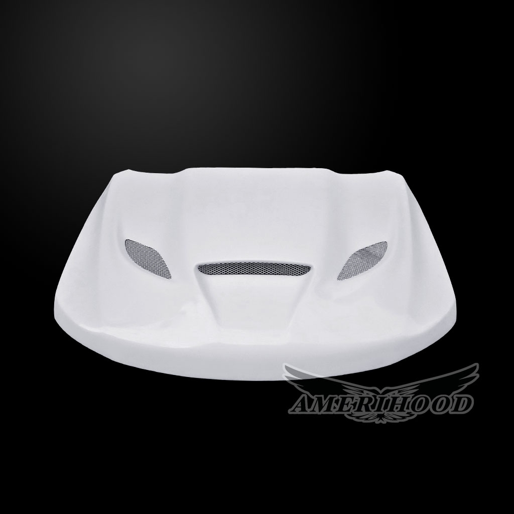 Image 5 - HellCat Style Fiberglass Dual-Functional Ram Air Hood for 2011-2021 Jeep Grand Cherokee by Amerihood - JGC11AHCATFHW