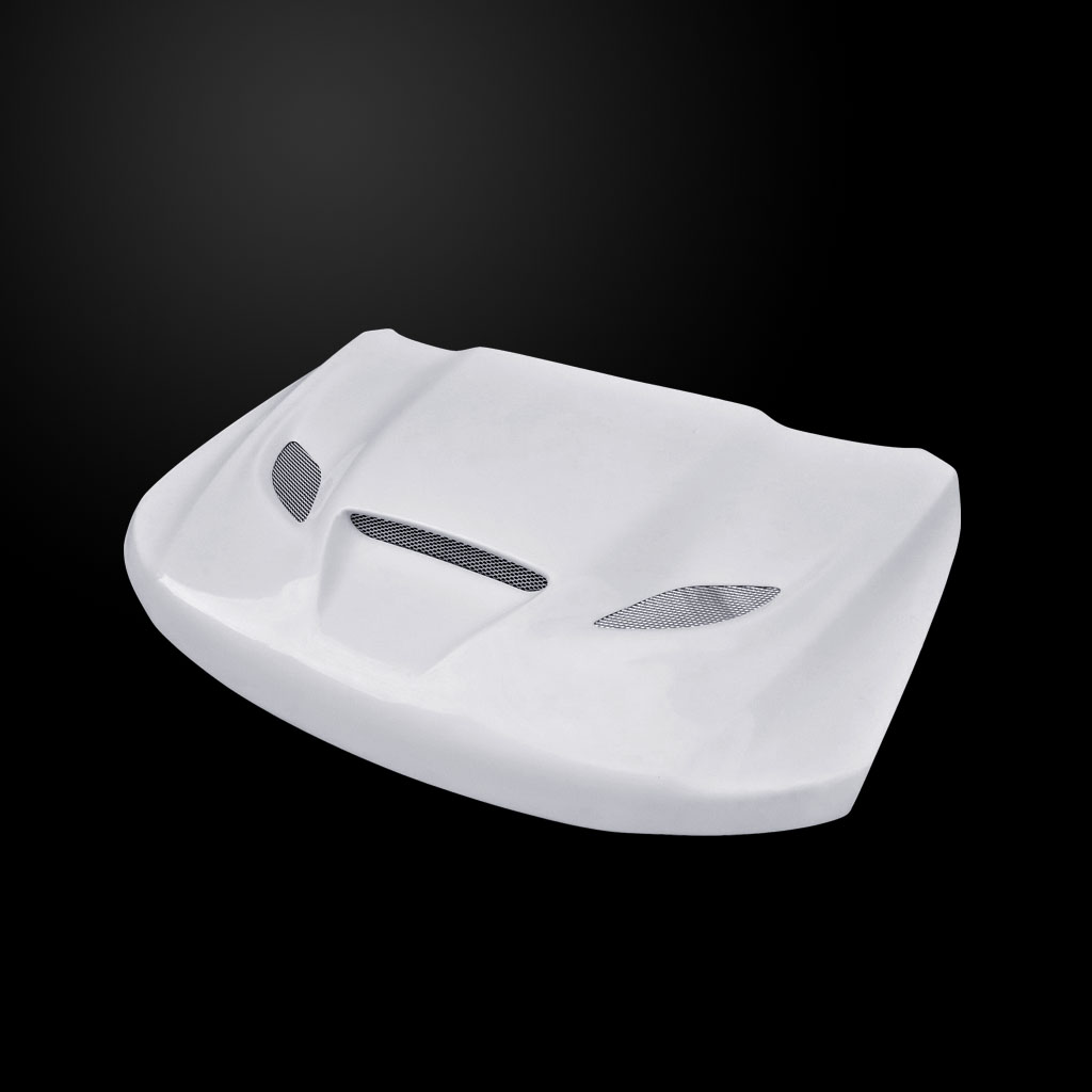 Image 7 - HellCat Style Fiberglass Dual-Functional Ram Air Hood for 2011-2021 Jeep Grand Cherokee by Amerihood - JGC11AHCATFHW