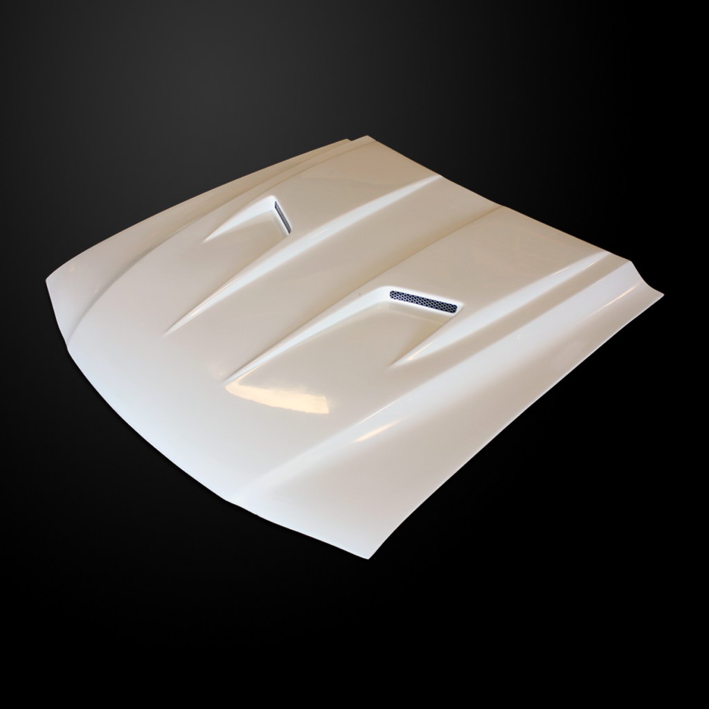 Image 1 - Type-3 Dual-Functional Ram Air Hood Fiberglass for 1994-1998 Ford Mustang by Amerihood - FM94AHT3FHW