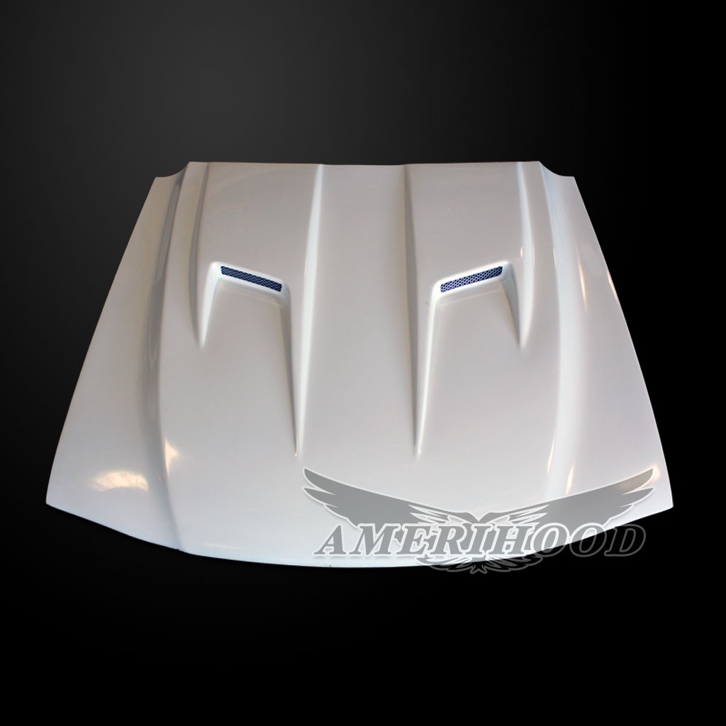 Image 5 - Type-3 Dual-Functional Ram Air Hood Fiberglass for 1994-1998 Ford Mustang by Amerihood - FM94AHT3FHW