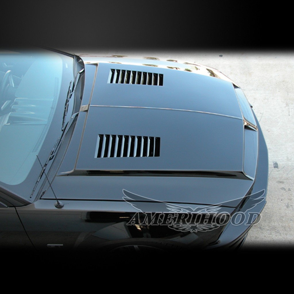 Image 3 - Type-E Dual-Functional Ram Air Hood Fiberglass for 2005-2009 Ford Mustang by Amerihood - FM05AHTEFHW