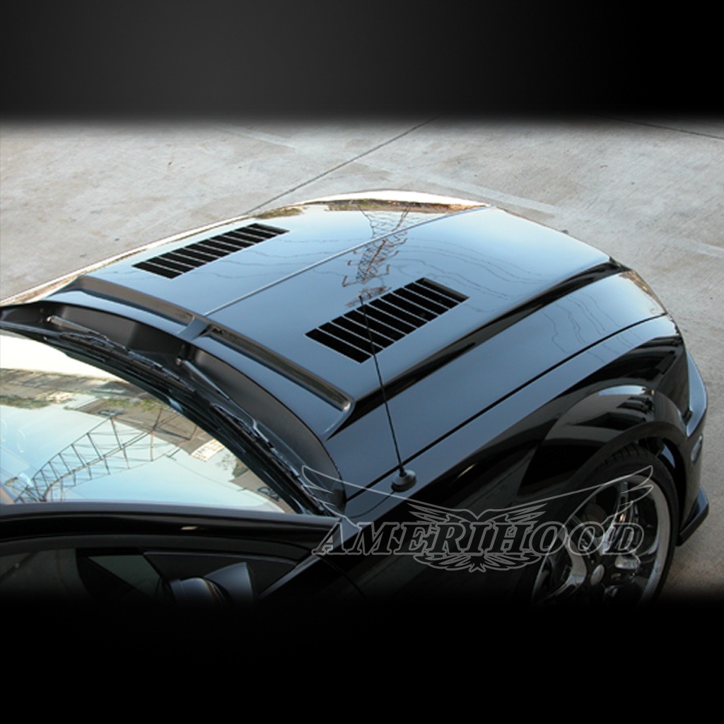 Image 6 - Type-E Dual-Functional Ram Air Hood Fiberglass for 2005-2009 Ford Mustang by Amerihood - FM05AHTEFHW