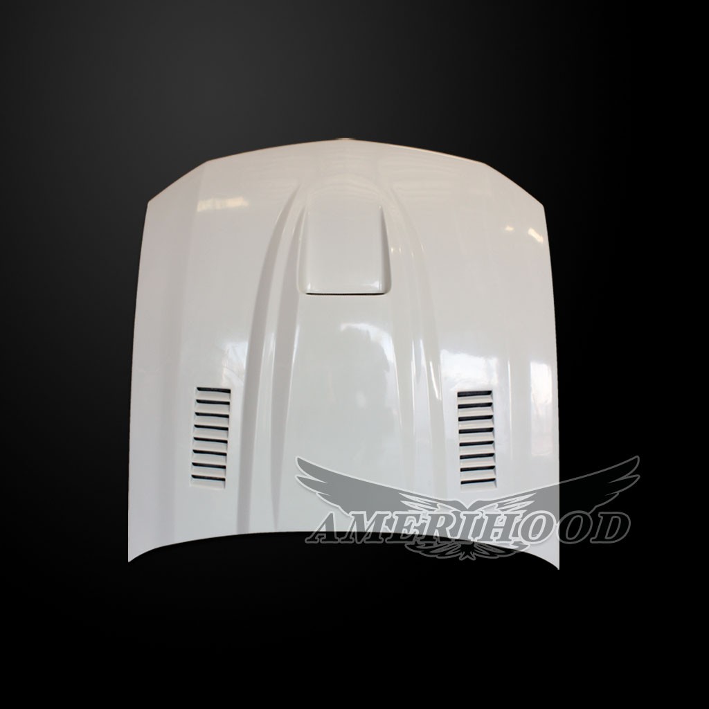 Image 8 - SMS Dual-Functional Ram Air Hood Fiberglass for 2005-2009 Ford Mustang by Amerihood - FM05AHSMSFHW