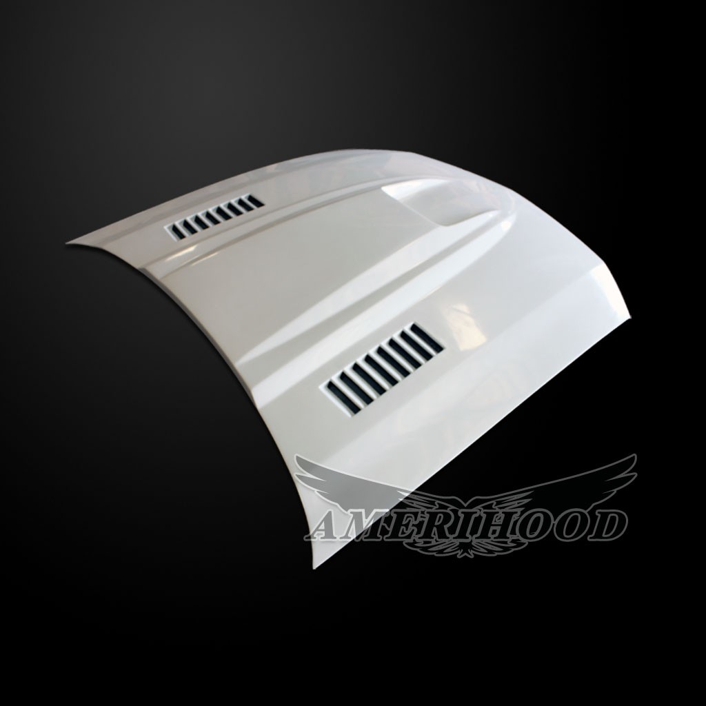 Image 9 - SMS Dual-Functional Ram Air Hood Fiberglass for 2005-2009 Ford Mustang by Amerihood - FM05AHSMSFHW