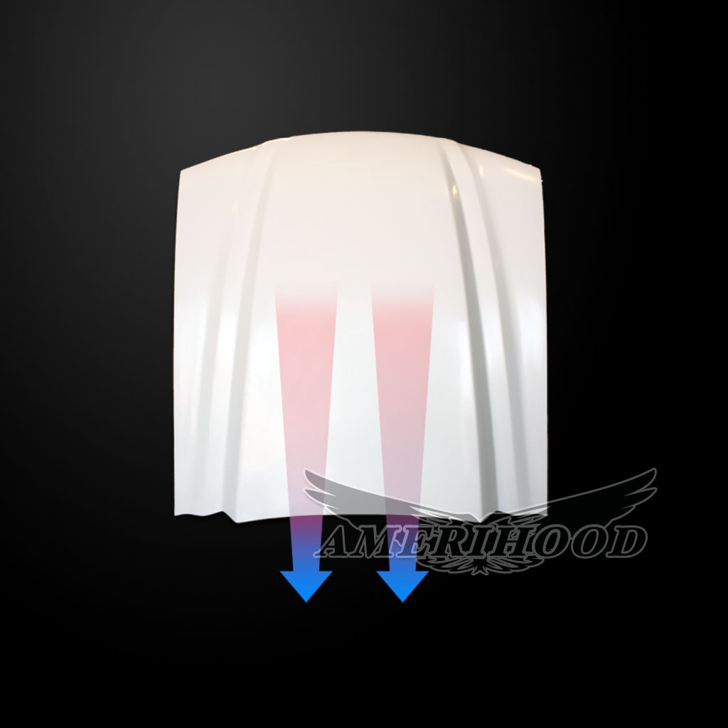 Image 4 - 3" Cowl Functional Heat Extractor Hood Fiberglass for 1994-1998 Ford Mustang by Amerihood - FM94AHT4FHW