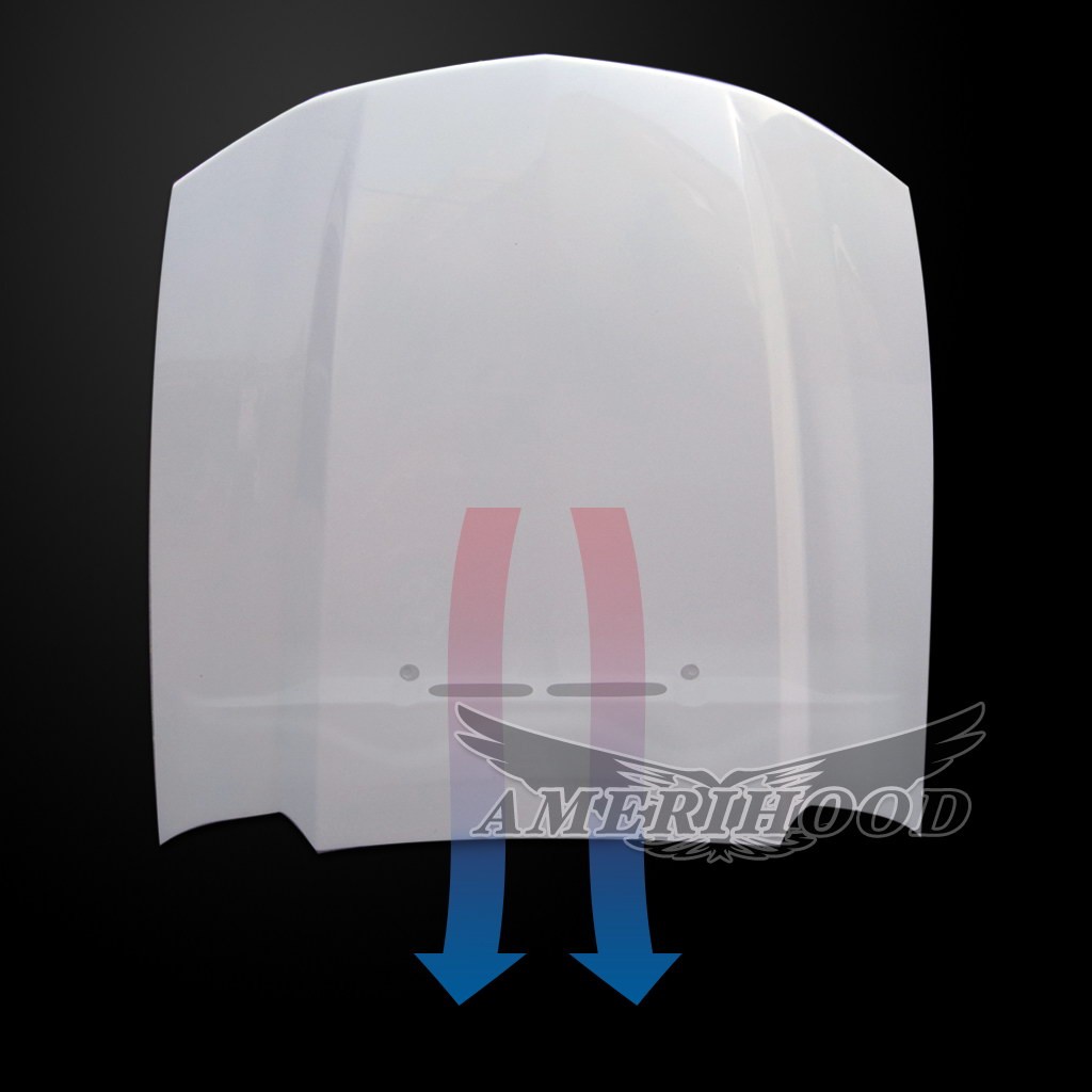 Image 6 - GT500 3" Cowl Functional Heat Extractor Fiberglass Hood for 2007-2009 Ford Mustang by Amerihood - FM05AHCWLFHW500