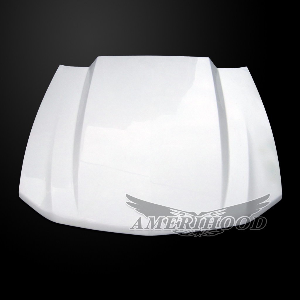 Image 3 - V6/GT 3" Cowl Functional Heat Extractor Fiberglass Hood for 2010-2012 Ford Mustang by Amerihood - FM10AHCWLFHW