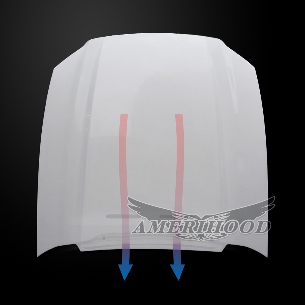 Image 3 - GT500 3" Cowl Functional Heat Extractor Fiberglass Hood for 2010-2014 Ford Mustang by Amerihood - FM10AHCWLFHW500