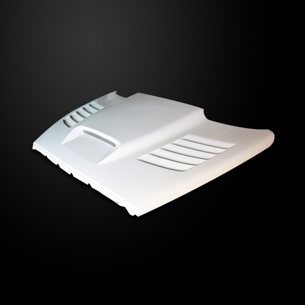 Image 2 - SSK Dual-Functional Ram Air Hood Fiberglass for 2003-2009 Dodge Ram 3500 by Amerihood - DR03AHSSKFH35