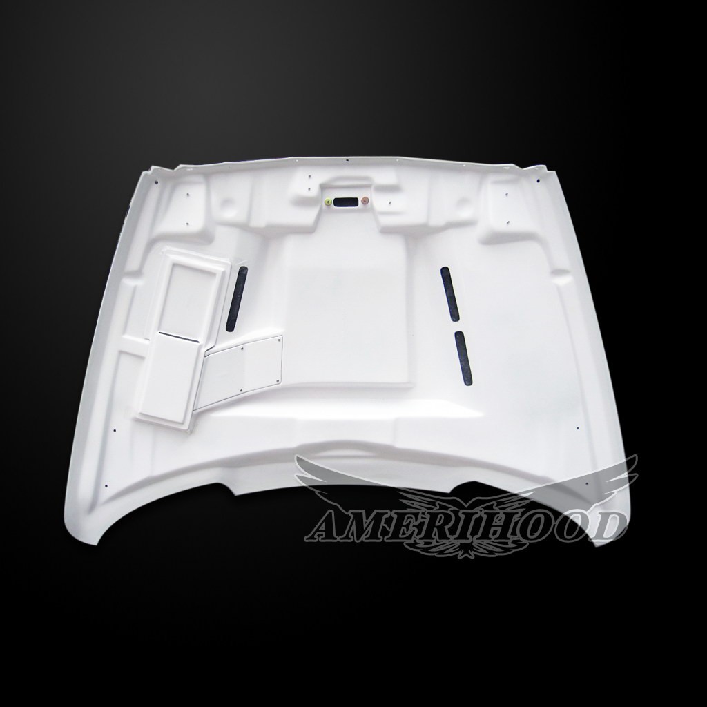 Image 6 - SSK Dual-Functional Ram Air Hood Fiberglass for 2003-2009 Dodge Ram 3500 by Amerihood - DR03AHSSKFH35