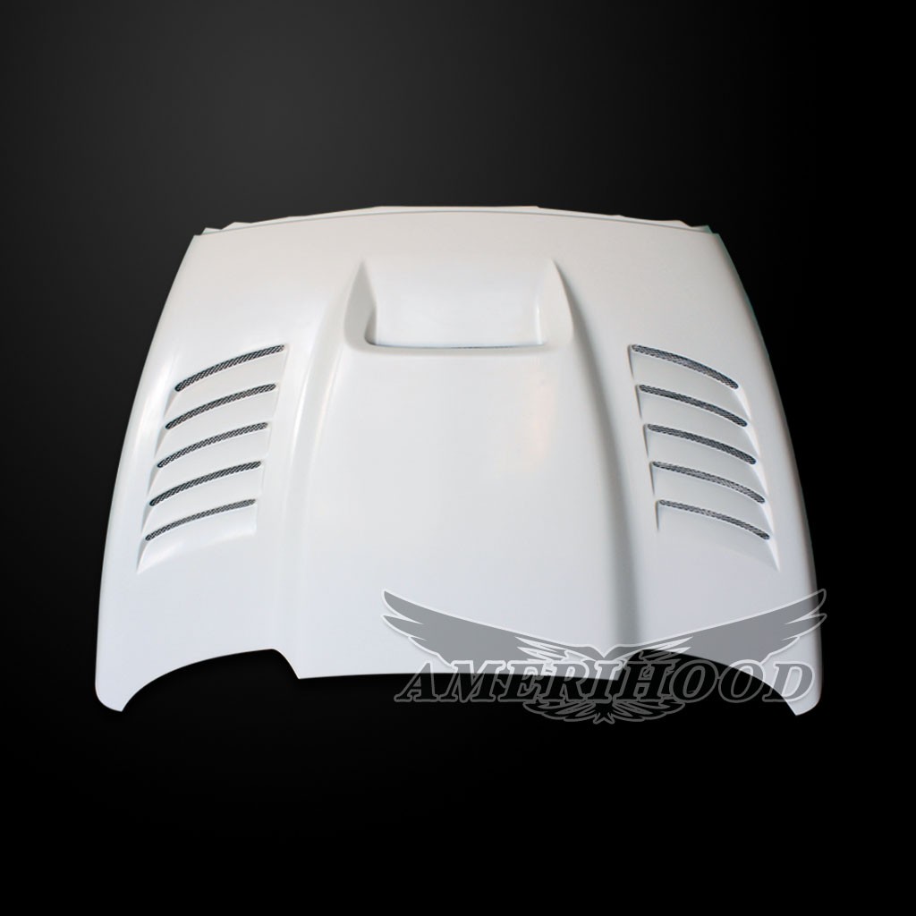 Image 9 - SSK Dual-Functional Ram Air Hood Fiberglass for 2003-2009 Dodge Ram 3500 by Amerihood - DR03AHSSKFH35