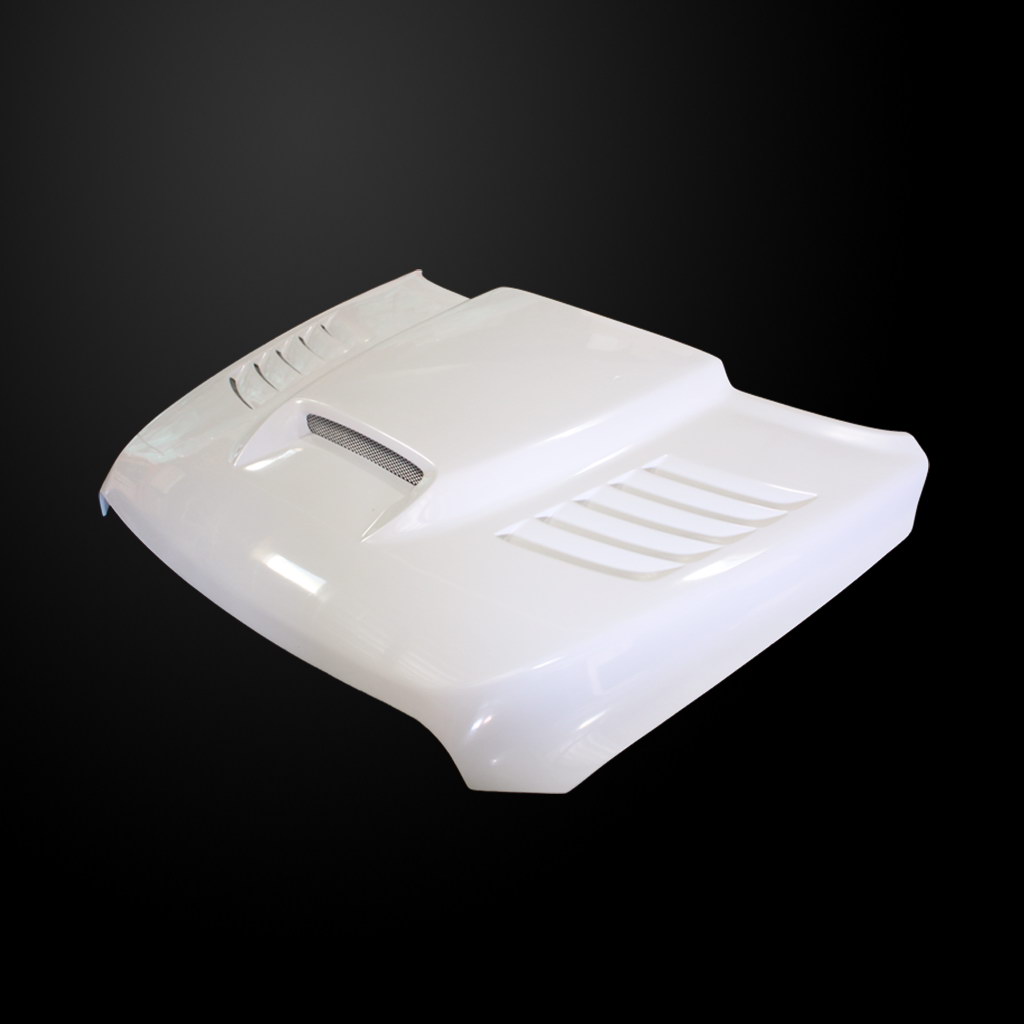 Image 1 - SSK Dual-Functional Ram Air Hood Fiberglass for 2010-2018 Dodge Ram 3500 by Amerihood - DR10AHSSKFHW35
