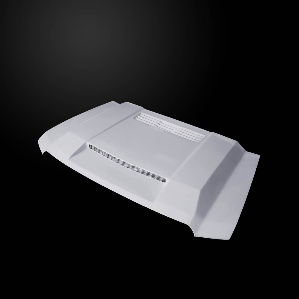 Image 1 - BFT-Style Dual-Functional Fiberglass Hood for 2014-2018 GMC Sierra 1500 by Amerihood - GS14AHBFTFHW