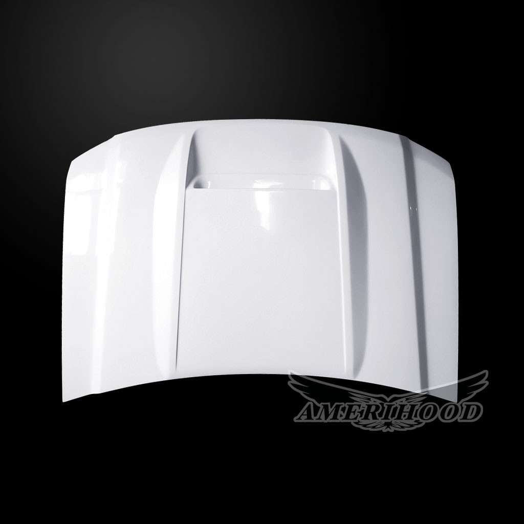 Image 4 - Type-RS Ram-Air Functional Fiberglass Hood for 2014-2018 GMC Sierra 1500 by Amerihood - GS14AHRSSFHW