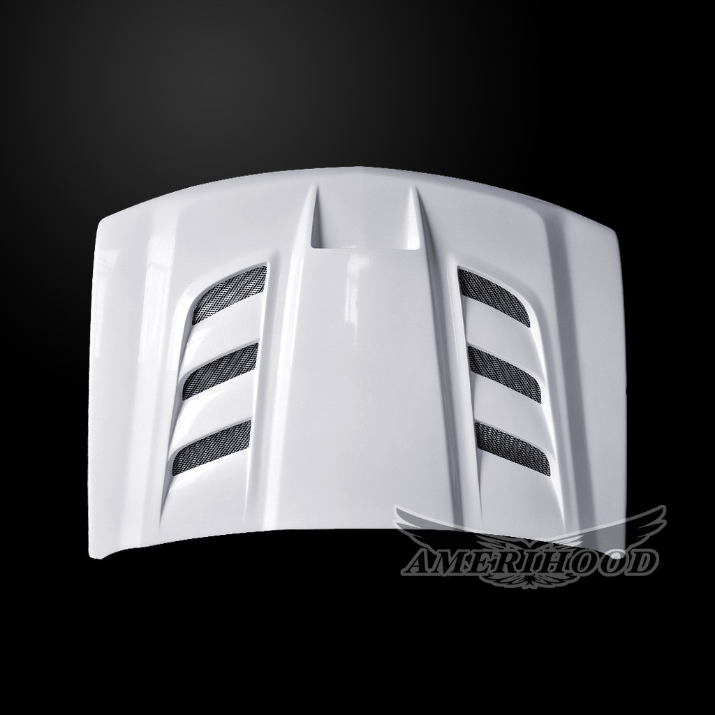 Image 4 - VIP-Style Dual-Functional Fiberglass Hood for 2006-2007 Chevrolet Silverado 1500/2500/3500 by Amerihood - CS06AHVIPFHW