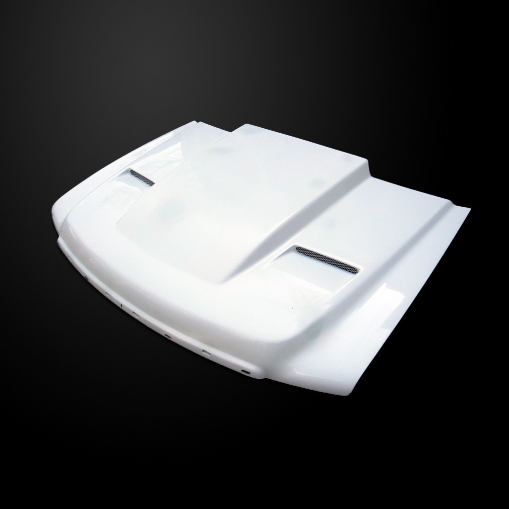 Image 1 - Cowl Dual-Functional Ram Air Hood Fiberglass for 2007-2010 GMC Sierra 2500 by Amerihood - GS07AHCWL1FHW25