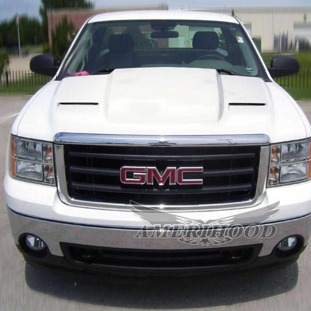 Image 8 - Cowl Dual-Functional Ram Air Hood Fiberglass for 2007-2010 GMC Sierra 2500 by Amerihood - GS07AHCWL1FHW25