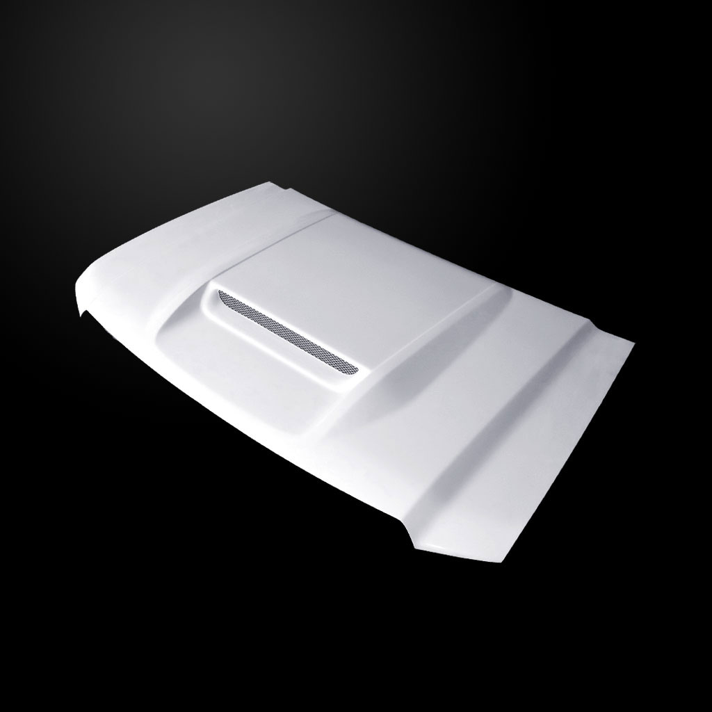 Image 2 - Type-RS Ram-Air Functional Fiberglass Hood for 2015-2019 GMC Sierra 2500/3500 by Amerihood - GS15AHRSSFHW25