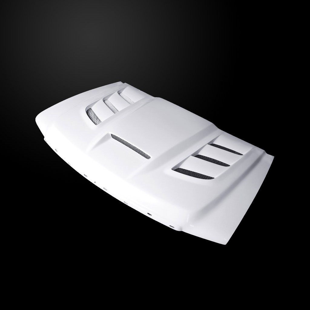Image 1 - VIP-Style Dual-Functional Fiberglass Hood for 2007-2010 GMC Sierra 2500/3500 by Amerihood - GS07AHVIPFHW25
