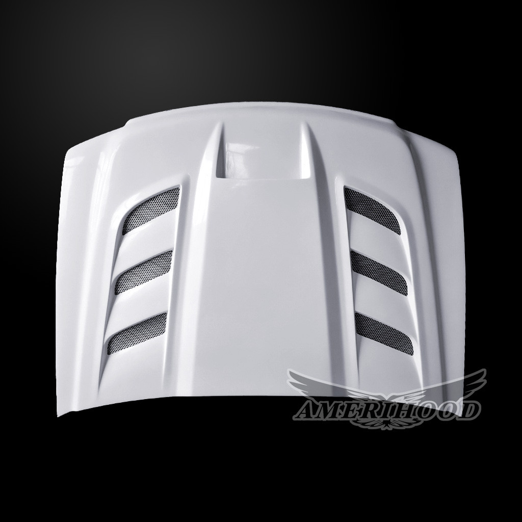 Image 2 - VIP-Style Dual-Functional Fiberglass Hood for 2007-2010 GMC Sierra 2500/3500 by Amerihood - GS07AHVIPFHW25