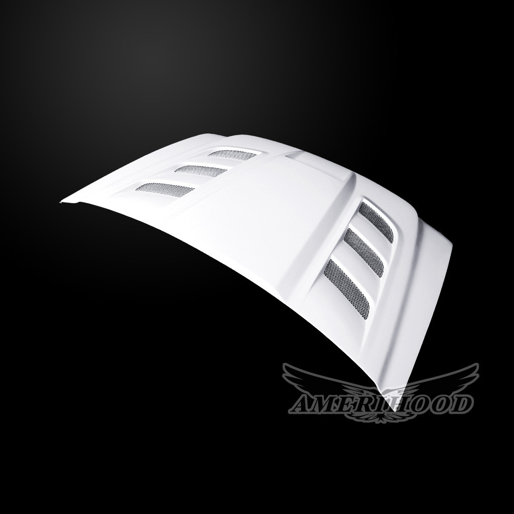 Image 4 - VIP-Style Dual-Functional Fiberglass Hood for 2007-2010 GMC Sierra 2500/3500 by Amerihood - GS07AHVIPFHW25