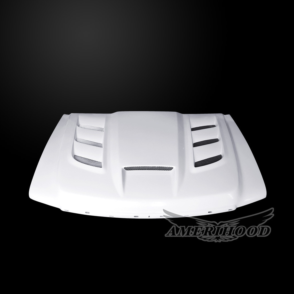 Image 5 - VIP-Style Dual-Functional Fiberglass Hood for 2007-2010 GMC Sierra 2500/3500 by Amerihood - GS07AHVIPFHW25
