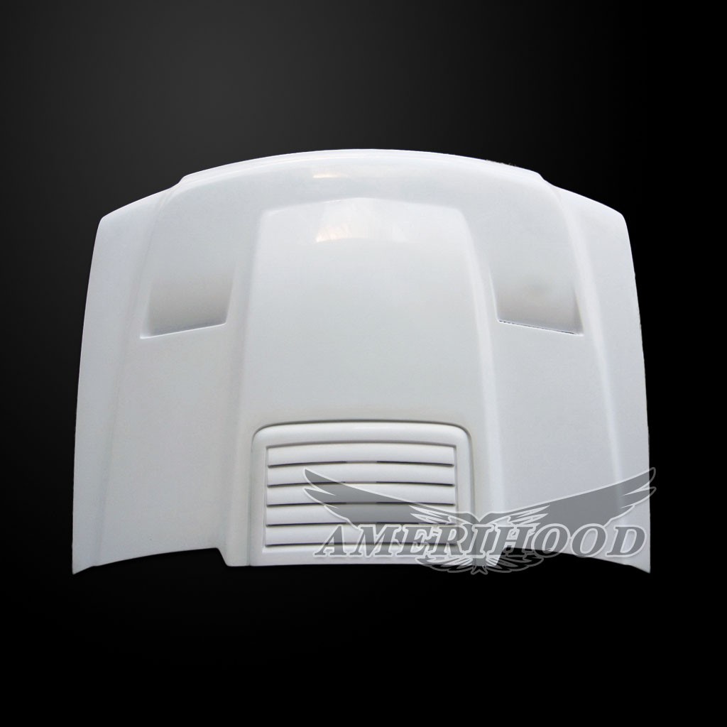 Image 4 - Cowl-2 Dual-Functional Ram Air Hood Fiberglass for 2007-2010 GMC Sierra 3500 by Amerihood - GS07AHCWL2FHW35