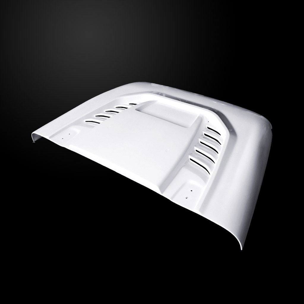 Image 2 - JL STM Dual-Functional Ram Air Fiberglass Hood for 2018-2019 Jeep Wrangler by Amerihood - JW18AHSTMFHWJL