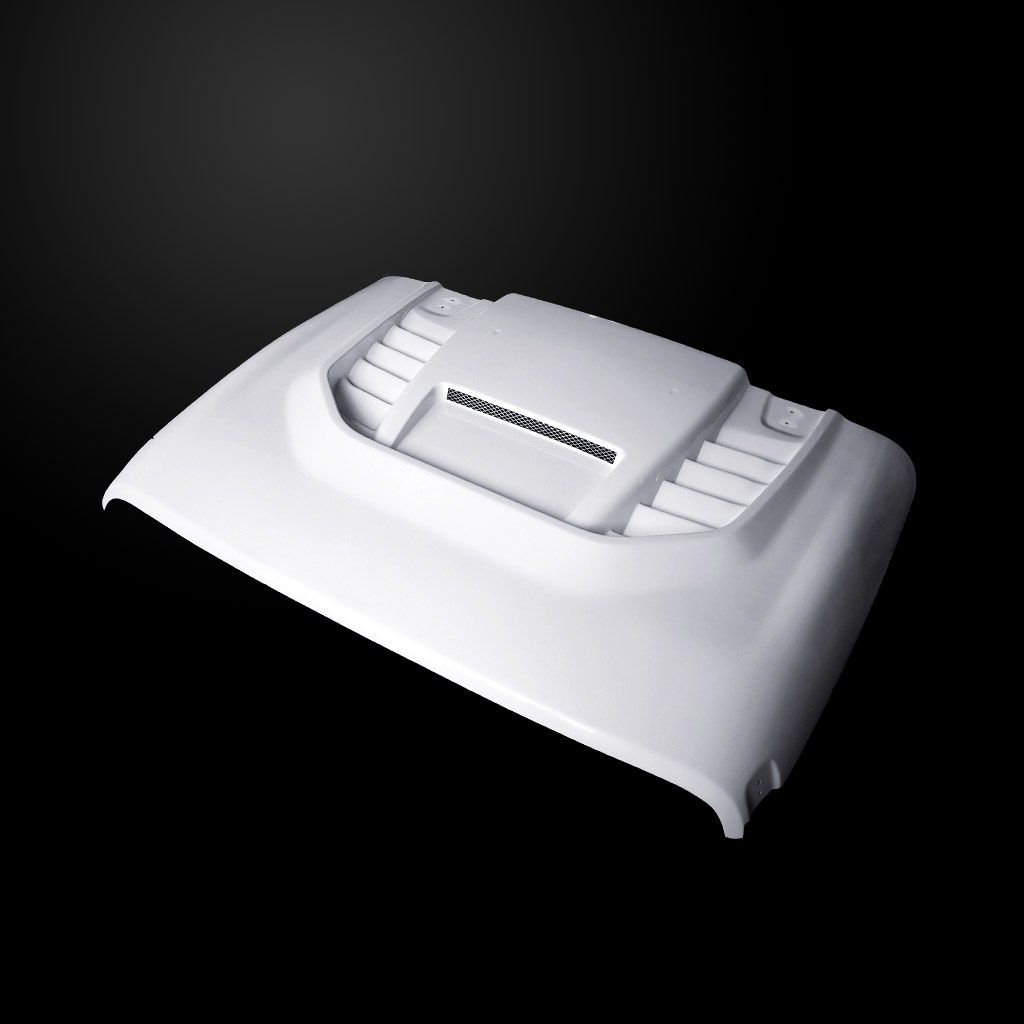 Image 6 - JL STM Dual-Functional Ram Air Fiberglass Hood for 2018-2019 Jeep Wrangler by Amerihood - JW18AHSTMFHWJL