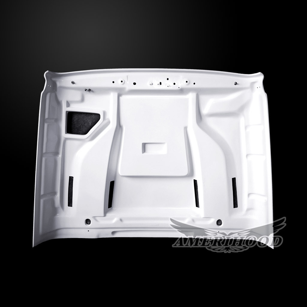 Image 7 - JL STM Dual-Functional Ram Air Fiberglass Hood for 2018-2019 Jeep Wrangler by Amerihood - JW18AHSTMFHWJL