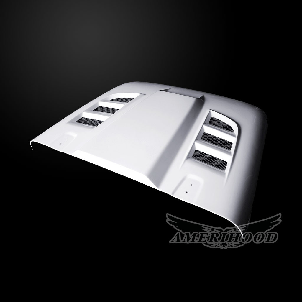 Image 2 - JL SSK Fiberglass Dual-Functional Ram Air Hood for 2018-2020 Jeep Wrangler by Amerihood - JW18AHSSKFHWJL
