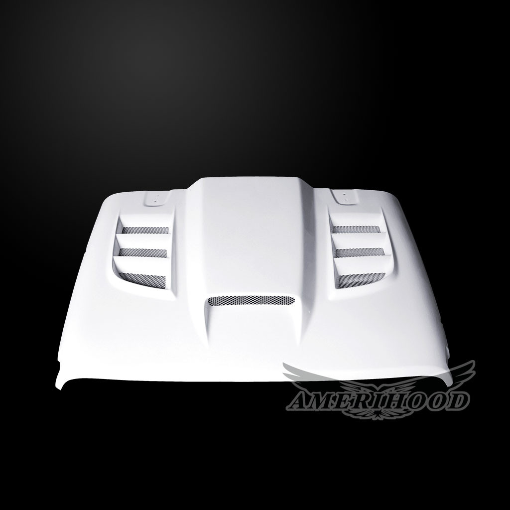 Image 6 - JL SSK Fiberglass Dual-Functional Ram Air Hood for 2018-2020 Jeep Wrangler by Amerihood - JW18AHSSKFHWJL
