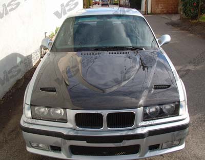 IMAGE 3 - 1992-1998 BMW 3-Series 2DR E36 Euro R Style Carbon Fiber Hood by ViS Racing - 92BME362DEUR-010C