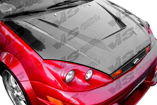 IMAGE 1 - 2000-2004 Ford Focus 2DR/4DR Invader Style Carbon Fiber Hood by ViS Racing - 00FDFOC2DVS-010C