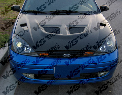 IMAGE 2 - 2005-2007 Ford Focus 2DR/4DR EVO Style Carbon Fiber Hood by ViS Racing - 05FDFOC2DEV-010C