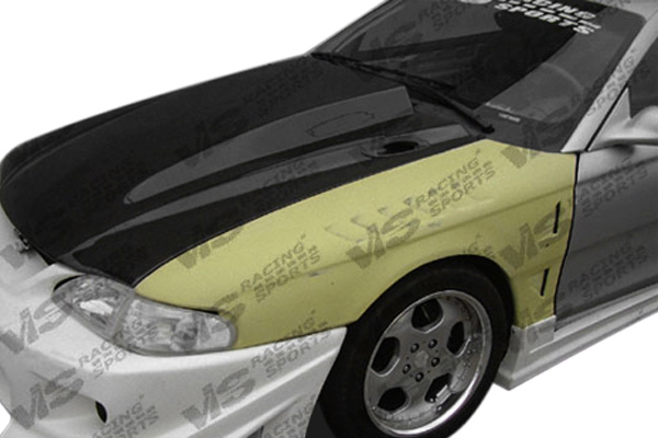IMAGE 3 - 1994-1998 Ford Mustang Cowl Induction Style Carbon Fiber Hood by ViS Racing - 94FDMUS2DCI-010C