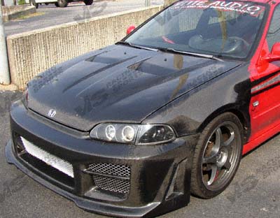 IMAGE 4 - 1988-1991 Honda CRX Xtreme GT Style Carbon Fiber Hood by ViS Racing - 88HDCRXHBGT-010C
