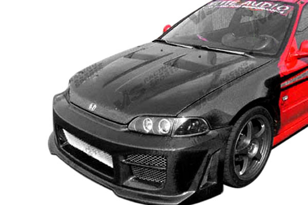 IMAGE 1 - 1996-1998 Honda Civic 2DR/4DR Xtreme GT Style Carbon Fiber Hood by ViS Racing - 96HDCVC2DGT-010C