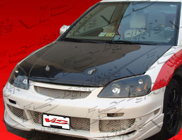 IMAGE 4 -  Honda Civic 2DR/4DR OEM Style Carbon Fiber Hood by ViS Racing - 01HDCVC2DOE-010C