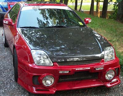 IMAGE 2 - 1997-2001 Honda Prelude OEM Style Carbon Fiber Hood by ViS Racing - 97HDPRE2DOE-010C