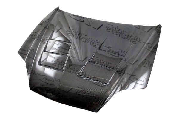 IMAGE 1 - 2003-2006 Hyundai Tiburon Terminator Style Carbon Fiber Hood by ViS Racing - 03HYTIB2DTM-010C