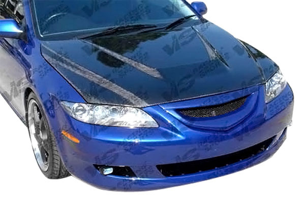 IMAGE 1 - 2003-2008 Mazda 6 4DR Invader Style Carbon Fiber Hood by ViS Racing - 03MZ64DVS-010C