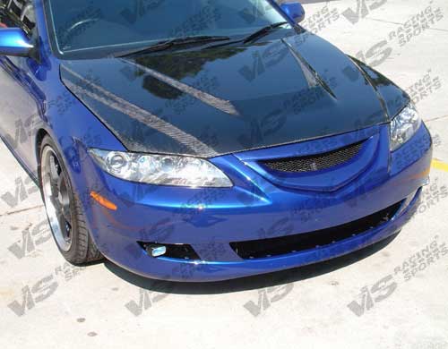 IMAGE 3 - 2003-2008 Mazda 6 4DR Invader Style Carbon Fiber Hood by ViS Racing - 03MZ64DVS-010C